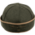 Back view of Stormy Kromer Mackinaw Cap: a six-panel wool winter cap with a pulldown earband and a tie in the front. Shows embroidered Stormy Kromer signature on the back.