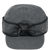 Front view of Stormy Kromer Waxed Cotton Cap: a six-panel waxed cotton cool weather cap with a pulldown earband and a tie in the front.