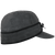 Side view of Stormy Kromer Waxed Cotton Cap: a six-panel waxed cotton cool weather cap with a pulldown earband and a tie in the front.