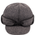 Front view of Stormy Kromer Rancher Cap: an insulated six-panel wool winter cap with a pulldown fleece earband that covers your ears and neck and ties in front.