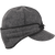 Side view of Stormy Kromer Rancher Cap: an insulated six-panel wool winter cap with a pulldown fleece earband that covers your ears and neck and ties in front.