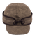 Front view of Stormy Kromer Insulated Waxed Cotton Cap: a six-panel waxed cotton cool weather cap with a pulldown earband and a tie in the front.