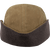 Back view of the Marsh Cap: A waxed cotton, brimmed hat with earflaps in a contrasting color that fold up.