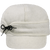 Front view of The Sidekick Cap: a wool, six-panel winter cap with a pulldown earband that ties off to the side, and a brim.