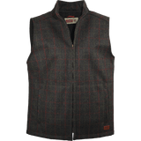 Front view of the Ironwood Vest: A zip front wool vest with a stand collar and side pockets.