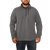 On model, front view of the Forge Quarter Zip: A quarter-zip men's pullover with raglan sleeves and a left chest zip pocket.