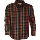 Front view of The Wool Shirt - a button up, long-sleeve shirt with two chest pockets.