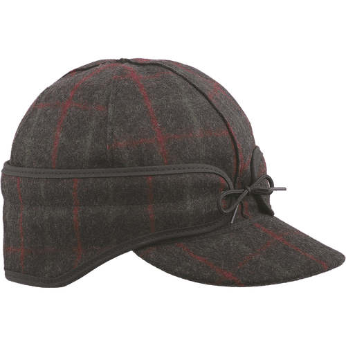 Image of Stormy Kromer Midway Cap: a six-panel wool winter cap with a pulldown lengthened earband that covers your ears and ties in front.