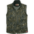 Front view of the Stormy Kromer Steelhead Vest: A zip front men's vest made with waxed cotton and including 6 pockets on the front.