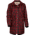 Classic coat with zipper and snap closure storm flap with berber lining and knit cuffs in black/red tartan plaid