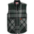  Full-zip wool vest with front pockets in a green and gray plaid
