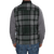  Full-zip wool vest with front pockets in a green and gray plaid on a man with beard, back view