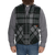  Full-zip wool vest with front pockets in a green and gray plaid on a man with beard, front view